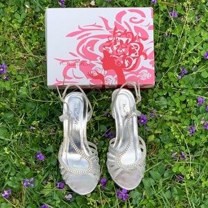 Wild Rose Silver Heels